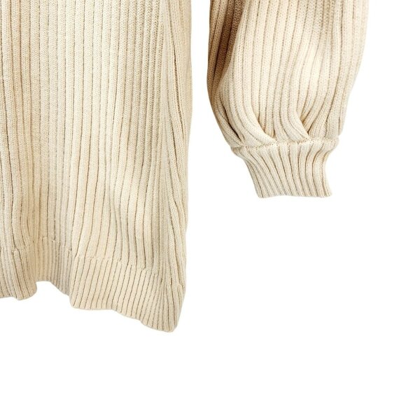 Anrabess Womens Ribbed Knit Turtleneck Sweater Dress Size XL Beige - Picture 7 of 12